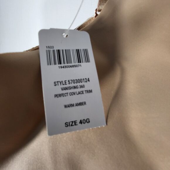 SOMA Warm Amber 40G Vanishing 360 Wireless Bra Smoothing Seamless Edge Lace Trim - Picture 6 of 6